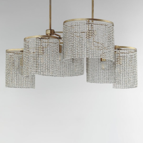 Fontaine 6-Light Linear Pendant, Golden Silver